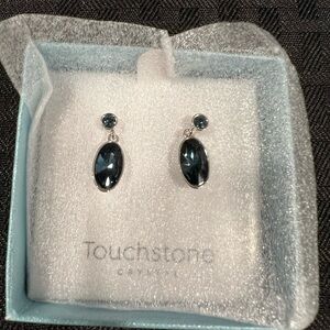 Montana Blue drop earrings made exclusively with Swarovski crystals